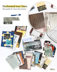 Detailopname van vintage plakboekpapier met perforatielijnen voor eenvoudig afscheuren