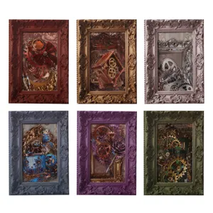 Pack de matériel steampunk vintage pour scrapbooking avec engrenages et cadres ornementaux