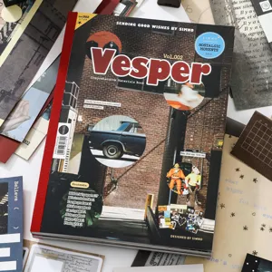 Vintage Vesper scrapbooking materiaalboek met 28 stukken retro decoratief papier