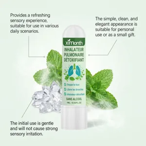 Vista dettagliata dell'inalatore nasale rinfrescante portatile con estratto di menta per uso quotidiano.