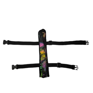 Satin Kung Fu Fan Leg Bag Cyberpunk Mushroom Print Portable Storage Pouch Outdoor Sports Performance Fan Accessories