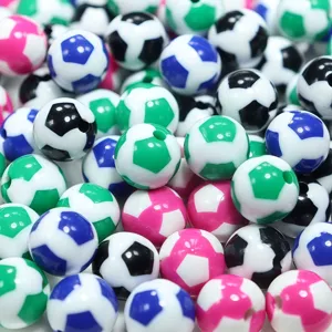 Football Soccer Shape Acrylic Loose Beads For DIY Jewelry Making Children Handmade Craft Beading Sports Theme Accessories