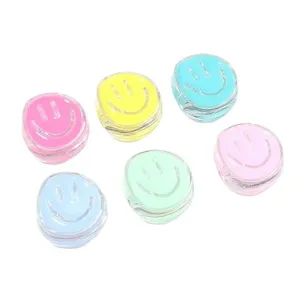 Breloques smiley en acrylique transparent coloré de 22 mm pour bijoux et artisanat