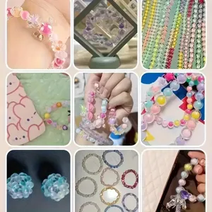 Cuentas de acrílico transparente de 8 mm en colores macaron para joyas DIY y cadenas