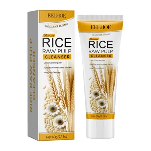 EELHOE rice raw pulp facial cleanser, 60g deep cleansing, hydrating and nourishing skin care.