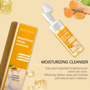 West Month Kurkuma Gesichtsreiniger mit Massagebürste, 100ml, sanfte Tiefenreinigung.