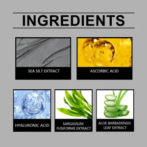 Detalles de ingredientes de la mascarilla de barro del Mar Muerto con aloe y ácido.