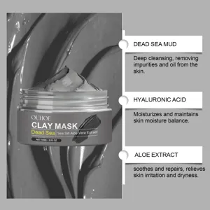 Mascarilla arcilla barro mar Muerto OUHOE vista detallada con formula limpiadora profunda.