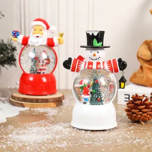 Bella palla di neve di Natale pupazzo di neve lampada luce notturna decorazione tavola