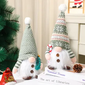 Natale gnomo peluche bambola cappello lavorato a maglia decorazione natalizia festiva tavolo