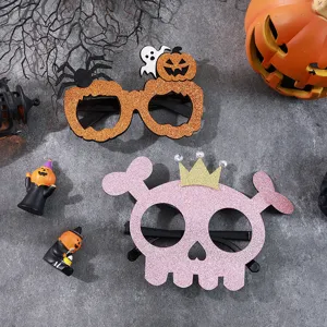 Halloween party novelty glasses pumpkin skull glitter costume dress up photo props decor