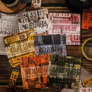 Vintage Zahlen- und Textaufkleber für Scrapbooking- und DIY-Journal-Projektkollektion