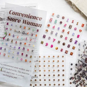 Retro PET Stickerboek Bloemen Vlinder Engelse Letter Gestanst Scrapbooking Materiaal Handrekening DIY Decoratieve Stickers