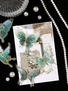 Exquisite dunkle Phantom-Schmetterlingsaufkleber mit Perlmutt-Effekt für Scrapbooking