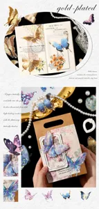 Detaillierte Schmetterlingsaufkleber mit Muschelglanz für DIY Journaling, 20 Stück
