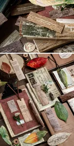 Vintage wooden matchbox bookmarks Forest Whisper series featuring English literary quotes