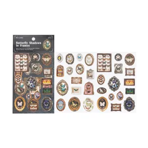 Vintage 3D butterfly frame stickers for scrapbook decoration, Natural History Museum series