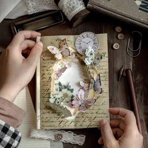 Juego de pegatinas de mariposas vintage para decoración de diarios y scrapbooking 25 piezas