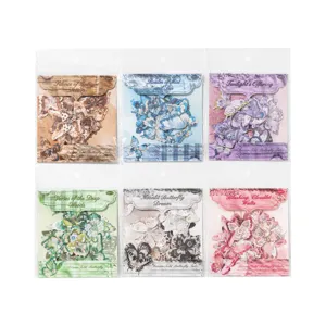 Set de pegatinas de mariposas retro con 6 paquetes de colores vintage, 25 piezas por estilo