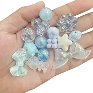 Cuentas de bricolaje iridiscentes de colores AB en formas variadas para la creación de joyas