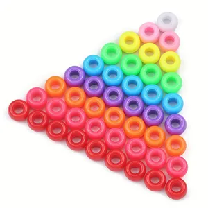 Colorful 9mm acrylic beads with large holes in candy colors for DIY jewelry making crafts