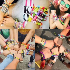 Colorful 9mm glitter acrylic beads for DIY Kandi bracelets and rave jewelry making