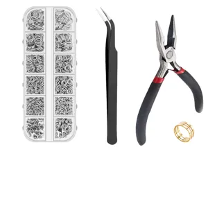 Profi-DIY-Schmuckherstellungsset mit Spitzzange, Pinzette und Binderingen für Bastler
