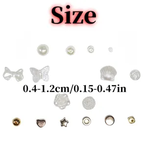 Assorted 4-12mm white DIY jewelry making beads set with pearls and star charms