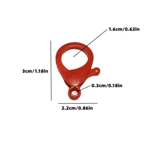 Cierre de mosquetón de plástico rojo de 30mm para joyería DIY con dimensiones
