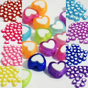 Cuentas Sueltas de Acrílico en Forma de Corazón Diseño de Cuenta en Cuenta para Pulsera DIY Collar Manualidades