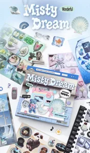 Misty Dream sticker collection book with 30 sheets of INS style decorative materials