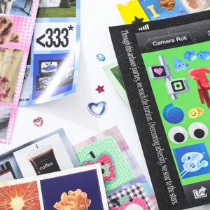 Colorful INS style sticker book for journal decoration and creative DIY scrapbooking.
