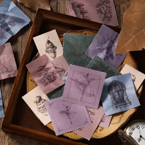 Adesivi per Diario con Schizzo Vintage Disegnato a Mano Carta da Scrivere Materiale Decorativo per Fai da Te Scrapbooking Decorazione Artigianato