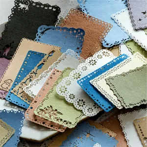 Carta Materiale Decorativa in Pizzo Cavo Per Forniture per Scrapbooking DIY Motivo Floreale Retro Stella Luna Carta Artigianale Dieci Fogli Per Confezione