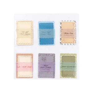 Set di 6 carte decorative vintage con pizzo traforato per journaling e fai da te
