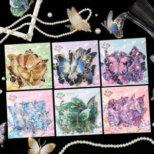 Elegante Schmetterling-Aufkleber mit Perlmutteffekt für Scrapbooking, 20 Stück pro Packung