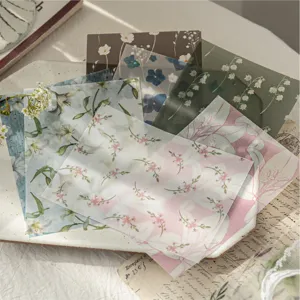 Translucent vintage floral scrapbooking paper for creative journal decoration and DIY crafts