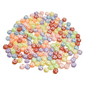 7mm bunte Emoji-Rundperlen aus Acryl für die Herstellung von DIY-Schmuck und Bastelarbeiten