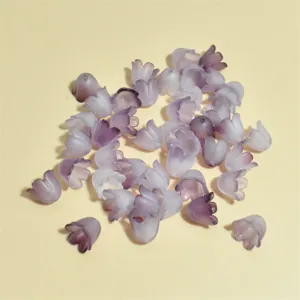 Cuentas de flores de lirio de los valles violetas para joyas DIY y manualidades