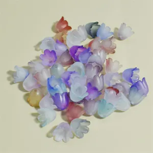 Detailed macro view of 11mm mixed color frosted lily of the valley flower beads