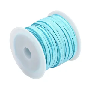 Rollo de cordón de ante azul claro de 5 m para hacer joyas DIY y manualidades