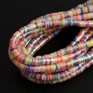 Perles Heishi 6mm en argile polymère arc-en-ciel AB pour la création de bijoux DIY