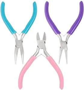 Professionelles 3-teiliges Schmuckzangen-Set mit bunten und ergonomischen Griffen