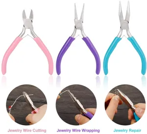 3-teiliges buntes Schmuckzangen-Set zum Schneiden, Wickeln und zur DIY-Schmuckreparatur