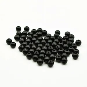 Cuentas redondas de acrílico negro sólido para la creación de joyas DIY y artesanías