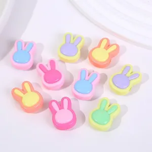Cuentas de acrílico con forma de conejo en colores macaron para manualidades de joyería DIY