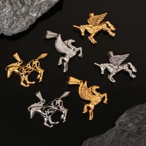 Pendenti in Acciaio Inossidabile a Forma di Pegaso Unicorno Cavallo Ciondoli Galvanizzati per Creazione Gioielli DIY Collane Braccialetti