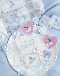 Detailed view of cute pastel pixel art stickers for creative DIY journaling decoration