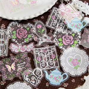 Pixel Art Series DIY Journal Stickers Waterproof PET Decorative Stationery Stickers For Scrapbooking Planners Notebooks