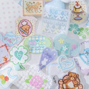 Kawaii pixel art stickers for scrapbook DIY decoration set
